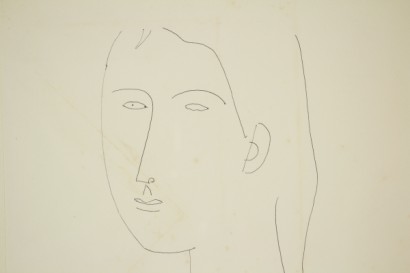 art of the twentieth century, 900, Mario Tozzi (1895-1979), drawings, ink on paper, figure, female portrait, female, #arte, #novecento, #dimanoinmano