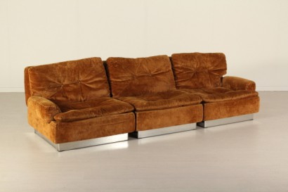 Sofa, 70er, Samt, Metall, #modern, # Sofas, # {* $ 0 $ *}