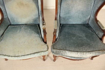 {* $ 0 $ *}, pair of bergere armchairs, bergere armchairs, antique armchairs, antique armchairs, 900 armchairs, antique bergere armchairs, Louis XV style armchairs