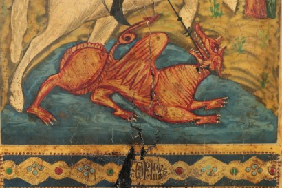 Präzise Ikone des Heiligen Georg und der Drache