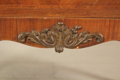 Detail carved Small chest with marble