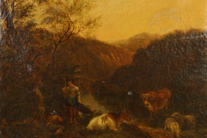 Particolare Paesaggio con pastori ed armenti