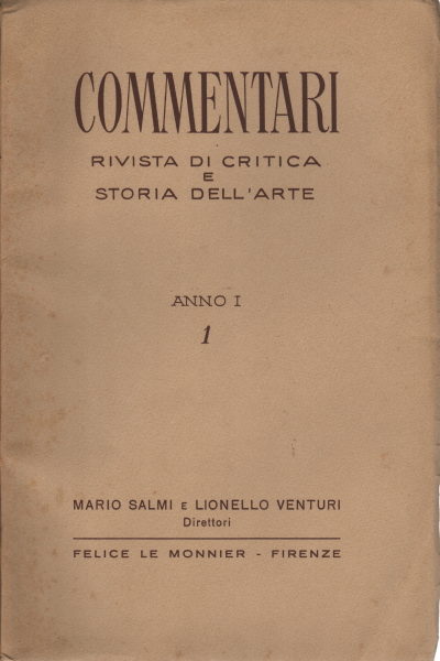 Kommentare. Jahr Die nr. 1 2 3 4 (4 vols.), Mario Psalmen Lionello Venturi