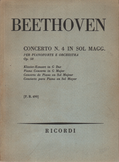 Concerto N. 4 in Sol Magg. per pianoforte e orchestra Op. 58