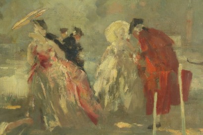 Ludovico Zambeletti (1881-1966), Galant scene in Venice