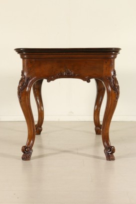 Baroque Table, Solid Walnut, Italy 18th Century