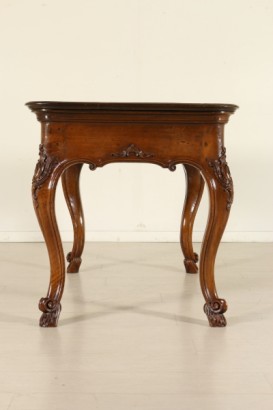 Baroque Table, Solid Walnut, Italy 18th Century