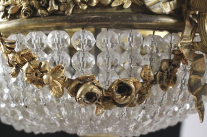 Particolare Lampadario in bronzo dorato