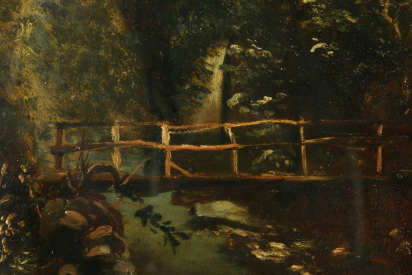 Paesaggio classico con ruscello e cascata Pittura antica Arte