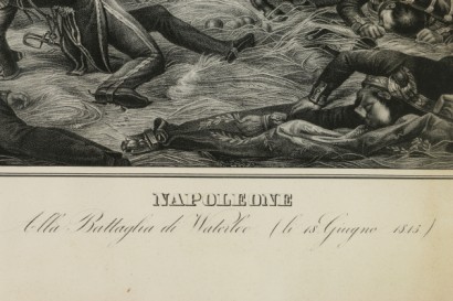 Napoleone alla battaglia di Waterloo, litografia