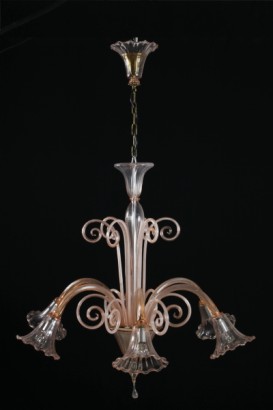 {* $ 0 $ *}, candelabro pastoral rosa, pastoral rosa, iluminación pastoral rosa, candelabro antiguo, candelabro antiguo, candelabro de seis brazos, candelabro rosa, candelabro de vidrio