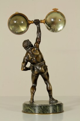 Orologio e barometro in scultura bronzea