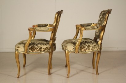 Pair of armchairs, 20th century workshop, antiquity, # {* $ 0 $ *}, # bottega900, # antichità, #Coppiadipoltrone, pair of baroque style armchairs, #StileBarrocchetto, #poltronestileluigiXV, #PoltroneStileLuigiXV, #PoltroneStile