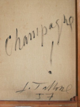 "Champagne!" di Guido Tallone - titolo, firma, data