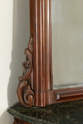 Mesa consola con espejo de Louis Philippe-detalle