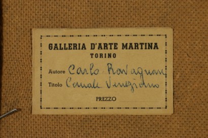 Carlo Ravagnan (1911-?), Canale veneziano, 1955 - firma