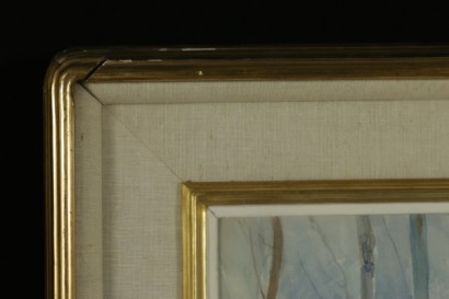 Carlo Casanova (1871-1950), Paesaggio con figure - cornice