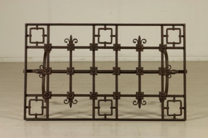 Wrought iron coffee table-glass top
