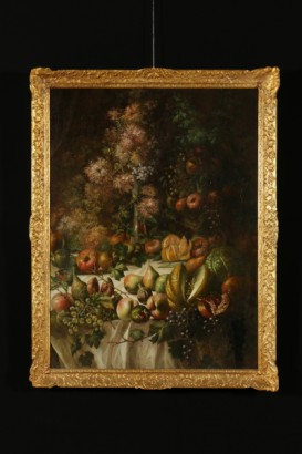 Still life with fruit and flowers