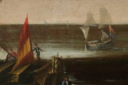 Coastal landscape with figure-detail