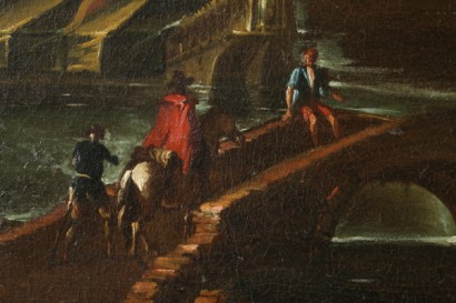 Coastal landscape with figure-detail