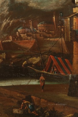 Coastal landscape with figure-detail