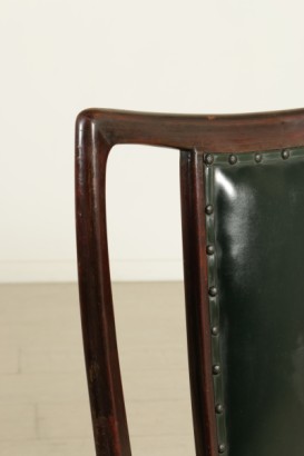 chairs, 1950s chairs, vintage chairs, modern chairs, leatherette upholstery chairs, imitation leather upholstery, ebony-stained wood, ebony-stained chairs, {* $ 0 $ *}, anticonline