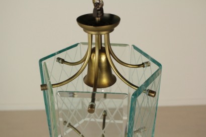 brass chandelier, lantern, brass lantern, 900 lantern, lantern with crystals, ground crystals, etched crystals, {* $ 0 $ *}, anticonline