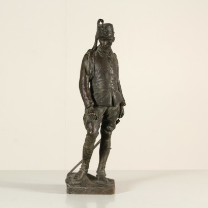 figura de bronce, estatua de bronce, estatuilla de bronce, joven soldado, joven soldado en bronce, bronce de joven soldado, {* $ 0 $ *}, anticonline