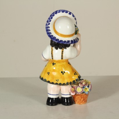 Ceramic Antonio Zen Nine, little girl with flowers