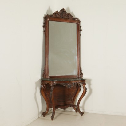 Table console avec miroir Louis Philippe