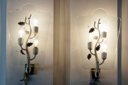 Años 50, lámparas de pared, par de lámparas, lámparas antiguas, lámparas de los 50, Peter Church, lámparas de diseño, diseño italiano, {* $ 0 $ *}, anticonline