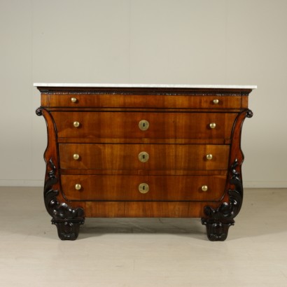 Guitar Chest of Drawers with Marble 19th Century