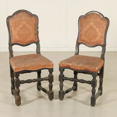 Spool chairs pair
