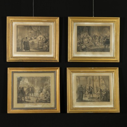 Group of four nineteenth-century picture frames