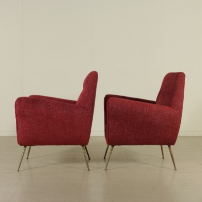 Sessel, Paar Sessel, {* $ 0 $ *}, Samtsessel, strukturierter Samt, 50er-Sessel, 60er-Sessel, italienische Design-Sessel, Schaumstoffsessel, Vintage-Sessel, Design-Sessel, italienisches Design, restaurierte Sessel