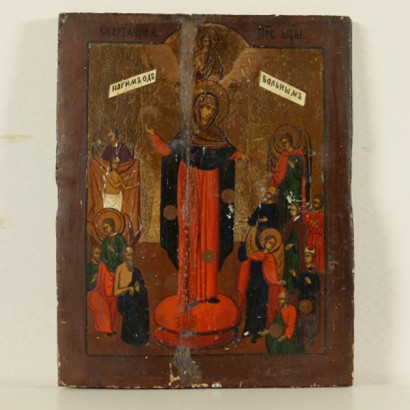 Popular icon, "Madonna with angels and saints