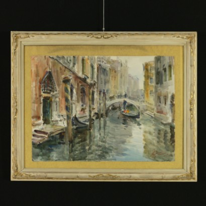 Carlo Ravagnan (1911-?), Venetian canal, 1955