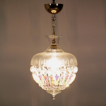 lampadario, lampadario in vetro, lampadario 900, lampadario inizi 900, lampadario primi 900, lampadario vintage, lampadario con pendenti, pendenti di cristallo, di mano in mano, anticonline