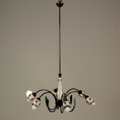 chandelier, 50s chandelier, ceiling lamp, vintage lamp, vintage chandelier, designer lamp, Italian design, made in Italy, 50s, {* $ 0 $ *}, anticonline
