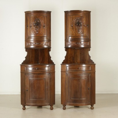 Pair corner cupboards