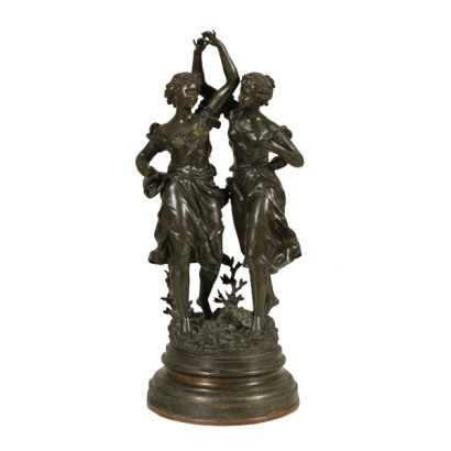 {* $ 0 $ *}, danseuses, danseuses, filles en bronze, filles sculpture, sculpture 900, sculpture début 900