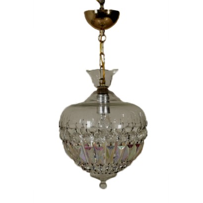 lustre, lustre en verre, lustre 900, lustre début 1900, lustre début 900, lustre vintage, lustre pendentif, pampilles en cristal, {* 0 $ *}, anticonline