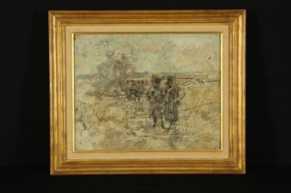 nineteenth-century art, 19th century art, 800 art, nineteenth-century painting, oil on canvas, soldiers, camps, landscapes, military camp, de albertis, paintings by de albertis, military de albertis, factors, military factors, paintings of factors