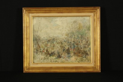 800 art, 19th century art, 19th century art, 19th century painting, oil on canvas, soldiers, camps, landscapes, military camp, de albertis, paintings by de albertis, de albertis, military, military factors factors, factors paintings