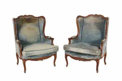{* $ 0 $ *}, paire de fauteuils bergères, fauteuils bergères, fauteuils antiques, fauteuils antiques, fauteuils 900, fauteuils bergères antiques, fauteuils de style Louis XV