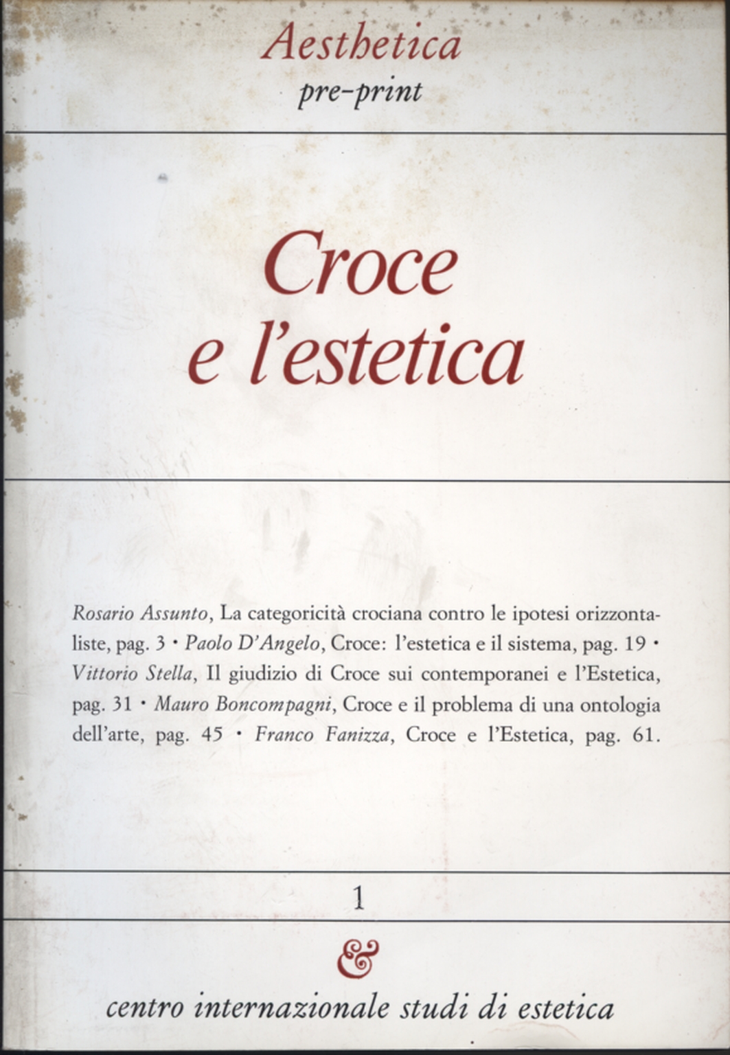 Croce e l'estetica, AA.VV.