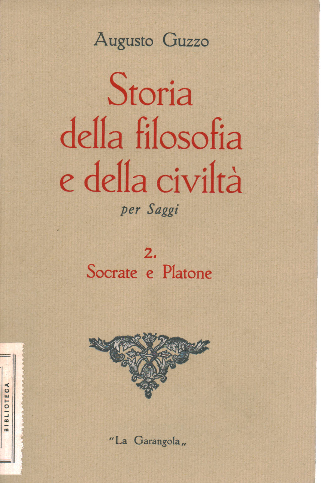 Socrate e Platone, Augusto Guzzo