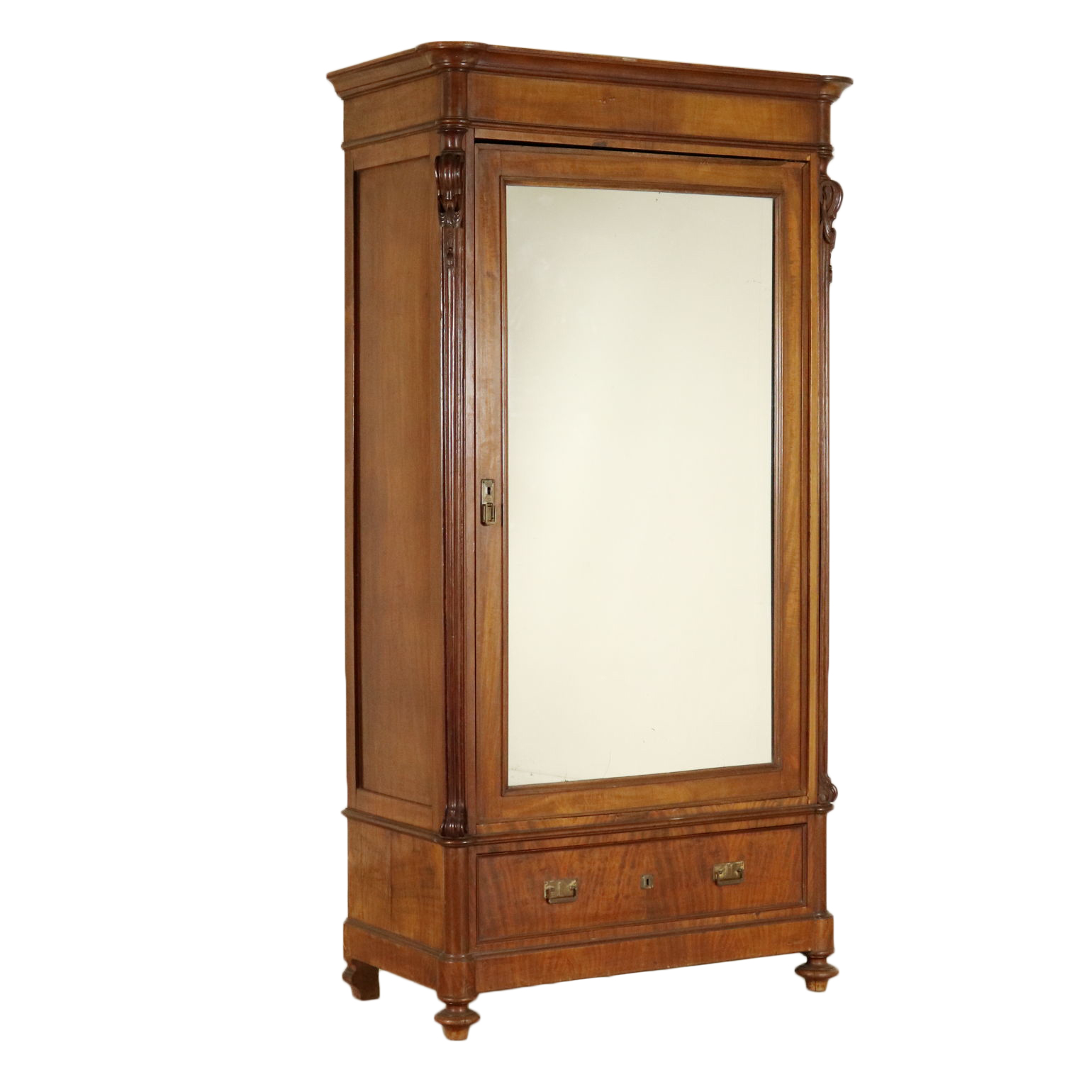 Wardrobe Single Door Mahogany Italy Second Half Of 1800s