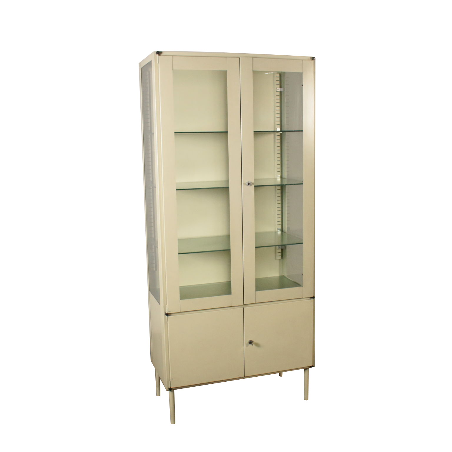Display Cabinet Metal Glass Vintage Italy 1960s 1970s Furniture